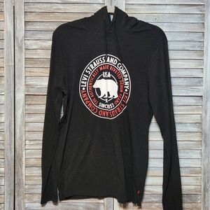 Levi Strauss and Company Bear Graphic Long Sleeve Jersey Hoodie Medium Unisex